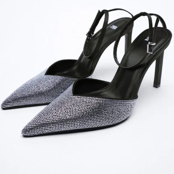 Zara Shoes Zara Gem Sparkly Pointed Toe High Heels Poshmark